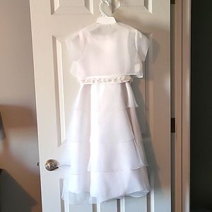 Girls First communion dress size 7 JCP WHITE